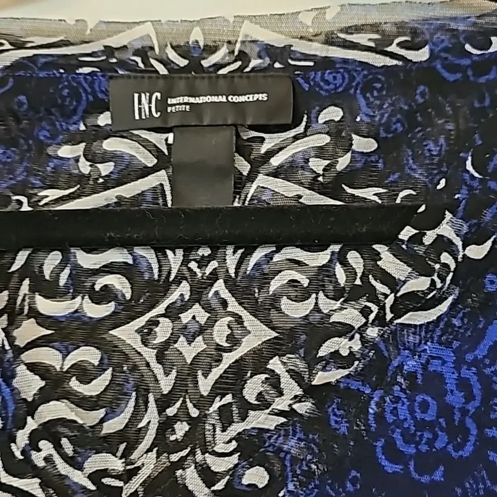 INC Side-Ruched 3/4 Sleeve Top - Picture 4 of 4